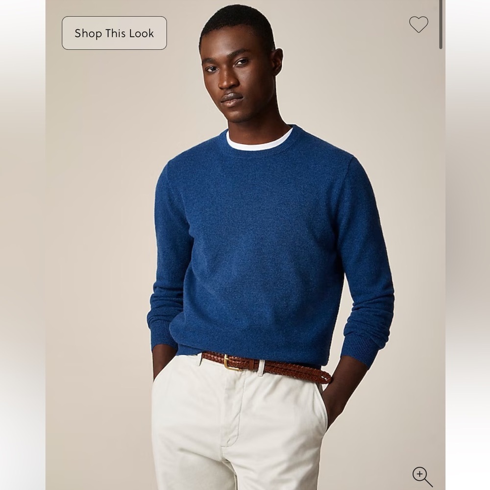 J. Crew 100% Cashmere crewneck sweater in Hthr Night Star blue Size XS NWT BE895